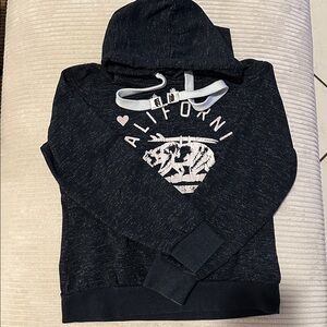 Reflex Navy Speckled Pullover Hoodie With Bold California Graphic in Size M